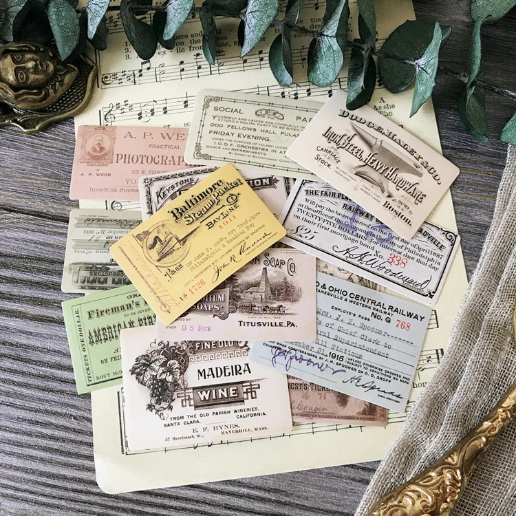 14 шт. винтажные европейские маленькие наклейки для билета и Ретро штампов DIY Ablum