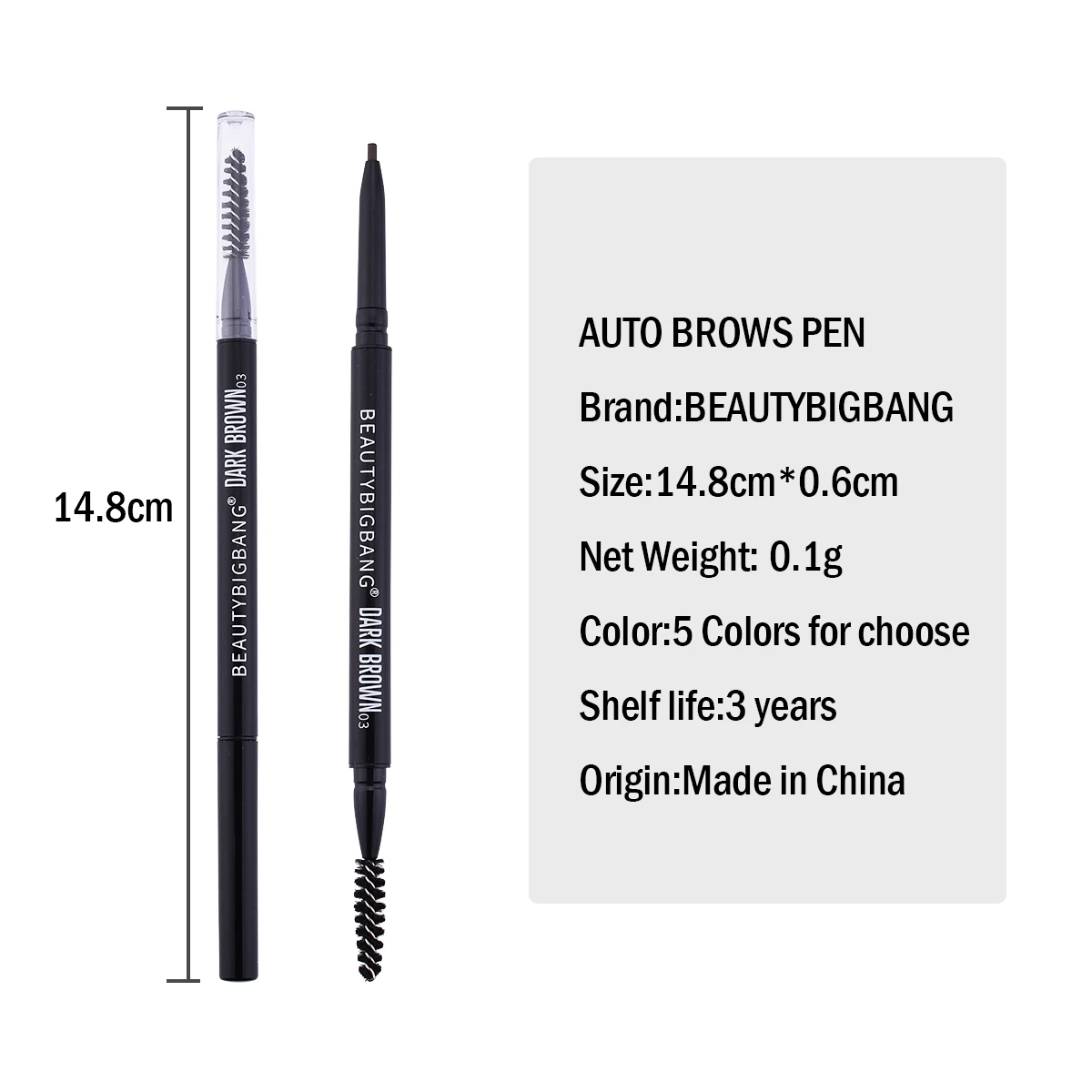 Beauty bigbang Black Eyebrow Pen Tint Makeup Natural Long Lasting Paint Eyebrow Dual Ended Waterpro