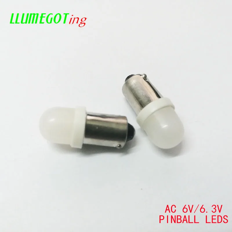 50 шт. BA9S T4W#44#47 молочно-белый купол 2x 5630SMD различные цвета без полярности AC DC 6 в 6,3 В Bally пинбол игровая машина светодиодные лампы
