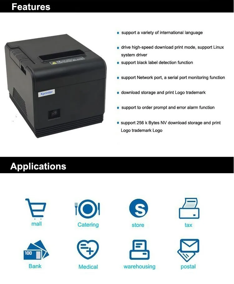 Высокое качество 80 мм автоматический резак Pos принтер Термальный чековый принтер кухонные принтеры с LAN+ USB/последовательный+ USB/Параллельный+ USB