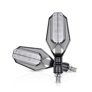 

1 Pair Led Turn Signal Lights Indicators Rear View Mirrors (L And R)Kit For Motorcycle Blue Light