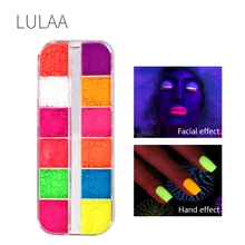 Флуоресцентный порошок Сделай Сам яркий дизайн ногтей светится в темноте песочный порошок пигмент пыль светящаяся блестящая голографическая блеска для ногтей