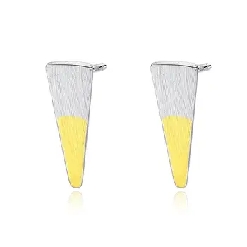 

SANYU Created Triangle Brush Solid 925 Sterling Silver Stud Earrings for Women Fine Jewelry Boucle D'Oreille Femme Gifts SE0393