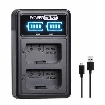 

PowerTrust EN-EL25 ENEL25B Battery Charger for Z50 Nikon camera Rechargeable Li-ion Battery