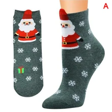 Рождественские носки для женщин, осенне-зимние теплые носки с рисунком Санта-Клауса и оленя, женские носки TY66