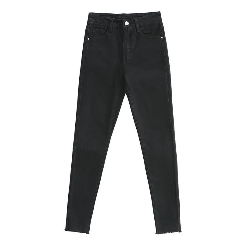 Koop Skinny Slim Jeans Voor Vrouwen Vintage Stijl Zwarte vrouwen Jeans Vrouwelijke Denim Potlood Broek Stretch Koreaanse Jeans Voor Vrouw zomer