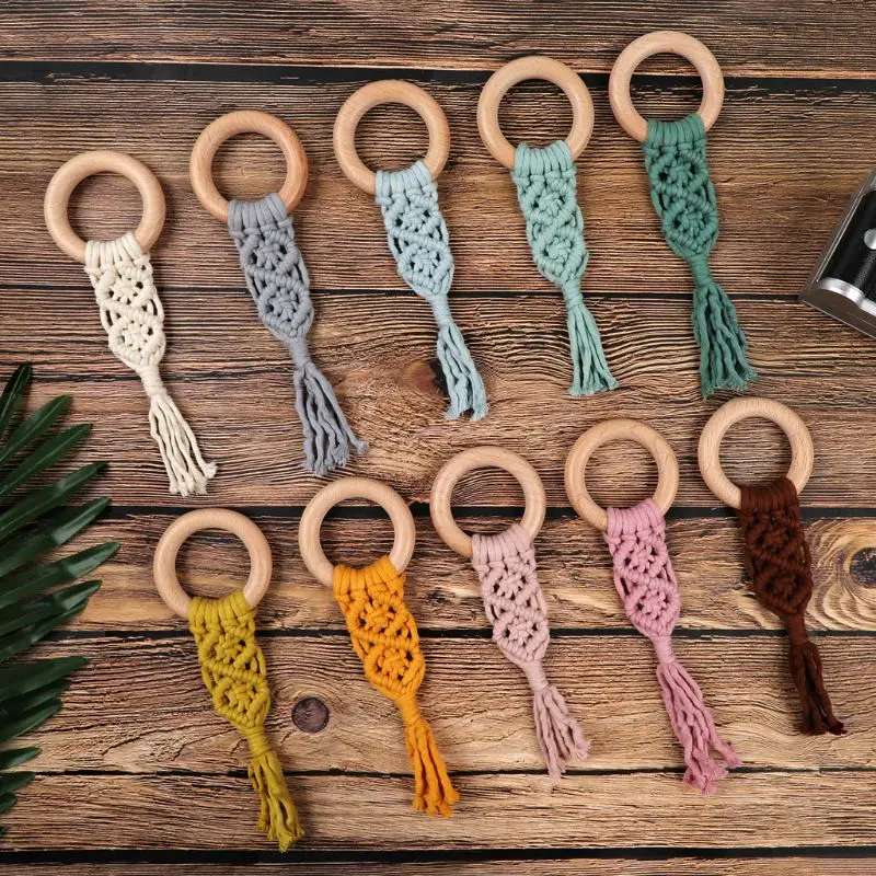 Безопасные органические деревянные Прорезыватели Boho Прорезыватели для зубов детские сенсорные игрушки подарок для душа