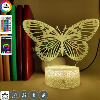 

Clock Base Table Lamp Papilio Machaon Night Light for Children Bedroom Decoration Study Event Prize Butterfly Animal Night Light