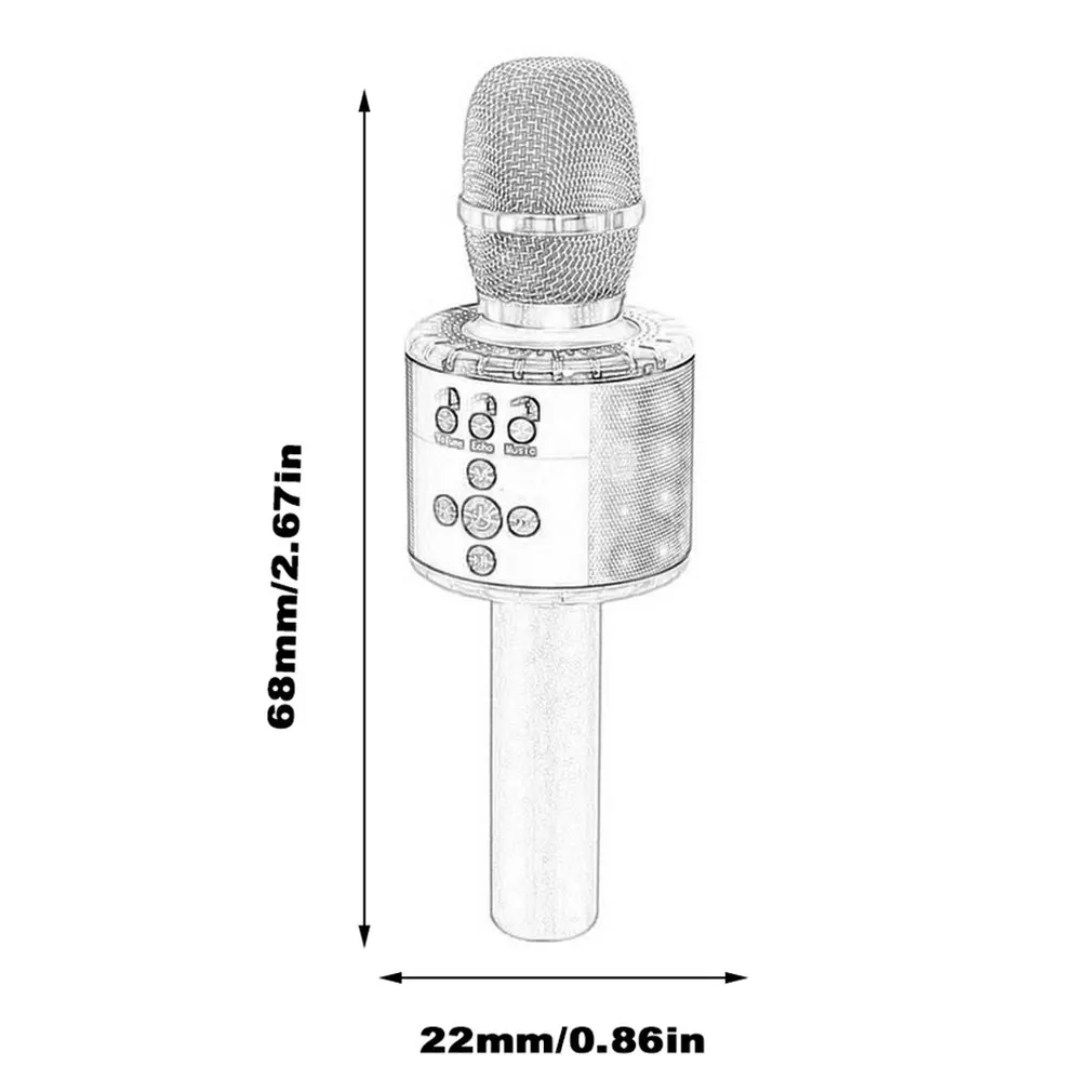 Беспроводной Bluetooth конденсаторный волшебный микрофон для караоке мобильный