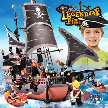

GUDI Pirate Caribbean Royal Spain RS ships boats sets large Models Building Blocks educational Birthday Gift for kids Brinquedos