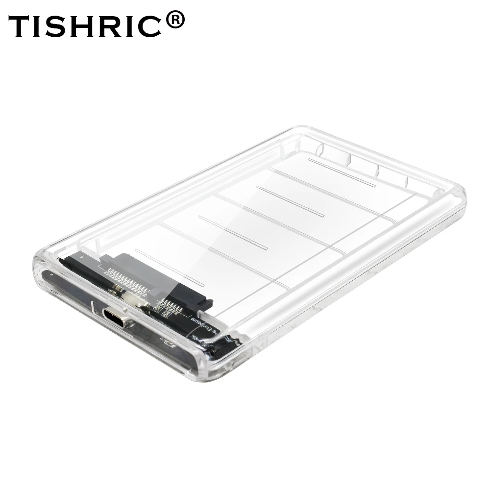 TISHRIC HDD SSD Caddy Case 2.5‘’ SATA To Type C Mobile Case Hard Drive External 3TB Box Hard Disk Enclosure Optibay With Cable internal hard disk to external hard disk case HDD Box Enclosures