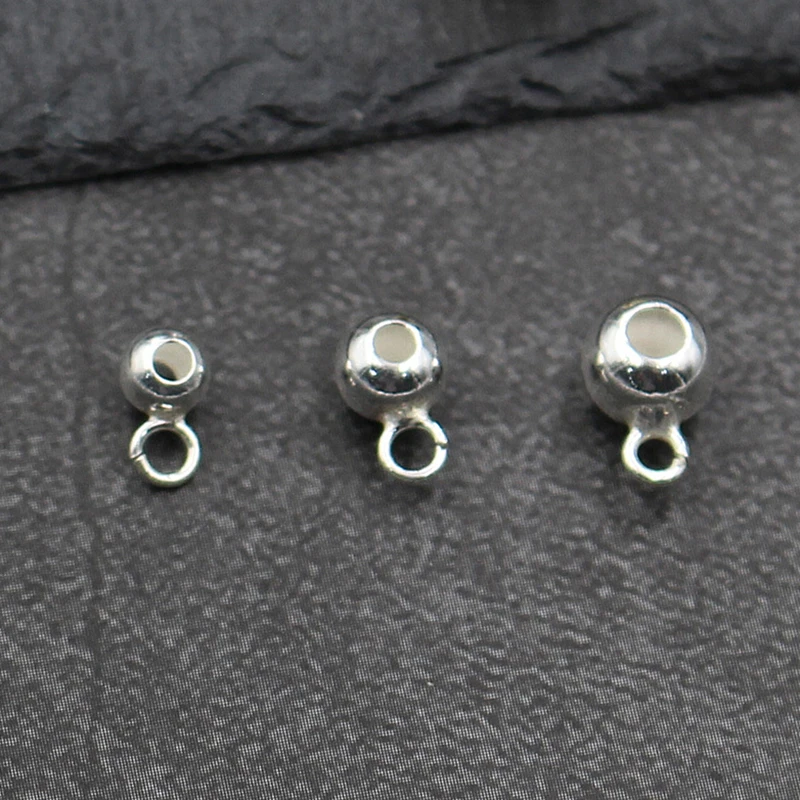 4 шт. 925 пробы Серебряный 4 5 6 мм маленький кулон DIY браслет ожерелье Браслеты на ногу, сережки Шарм ювелирные изделия Аксессуары для изготовления
