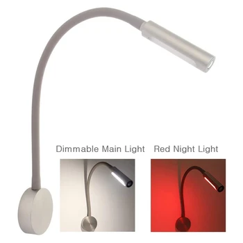 

RV Reading Light Dimmable LED Wall Lamp 360 Degree Flexible Boat Lights with USB Charging Port & Press Control Switch