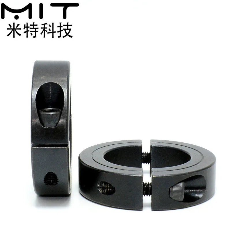 Collier D'arbre Double Fente 25 Mm - Lot De 2 Pièces - Acier Avec Finition Oxyde Noir - Diamètre Ext. 45mm