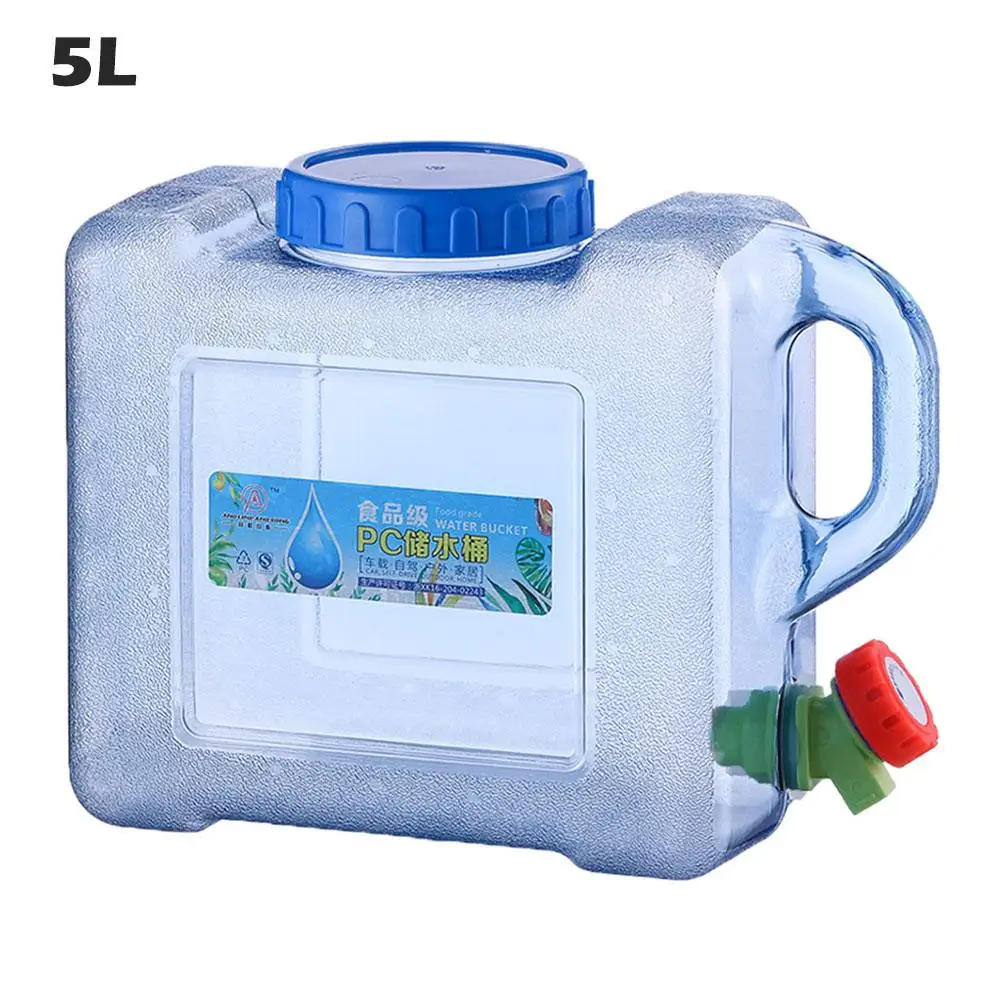 Secchio per acqua pura in plastica portatile con coperchio e rubinetto Contenitore per acqua da 15 litri in plastica per alimenti contenitore per acqua per il campeggio con guida autonoma 