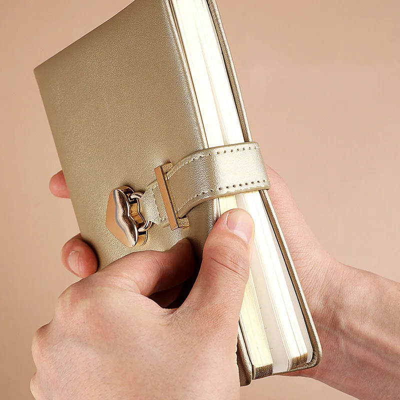 B6  노트 하트 잠금 장치가 있는 통치 저널 줄 일기