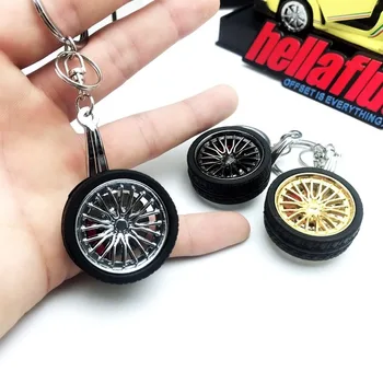 

Car Wheel Turbo Keychain Key Ring with Brake Discs Car Tire Wheel Keychain Auto Car Key Chain Keyring