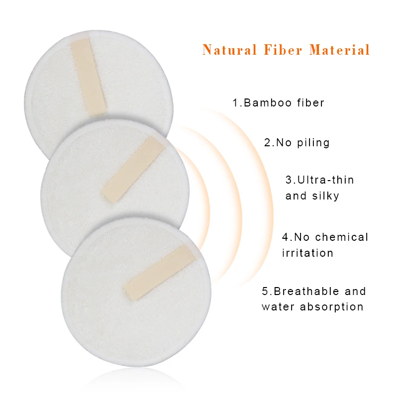 12 шт. многоразовые хлопковые подушечки для снятия макияжа моющиеся круглые бамбуковые подушечки для макияжа тканевые подушечки для ухода за кожей инструмент для очистки кожи