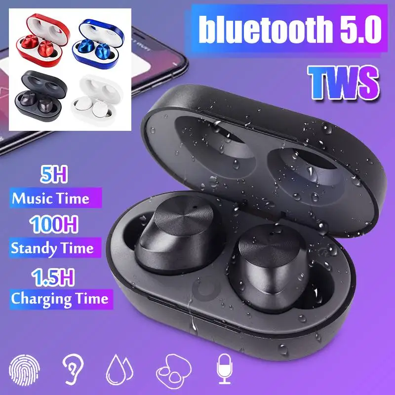TWS bluetooth 5,0 стерео беспроводные стерео наушники с зарядным чехлом двойные наушники мини фигурка большой емкости