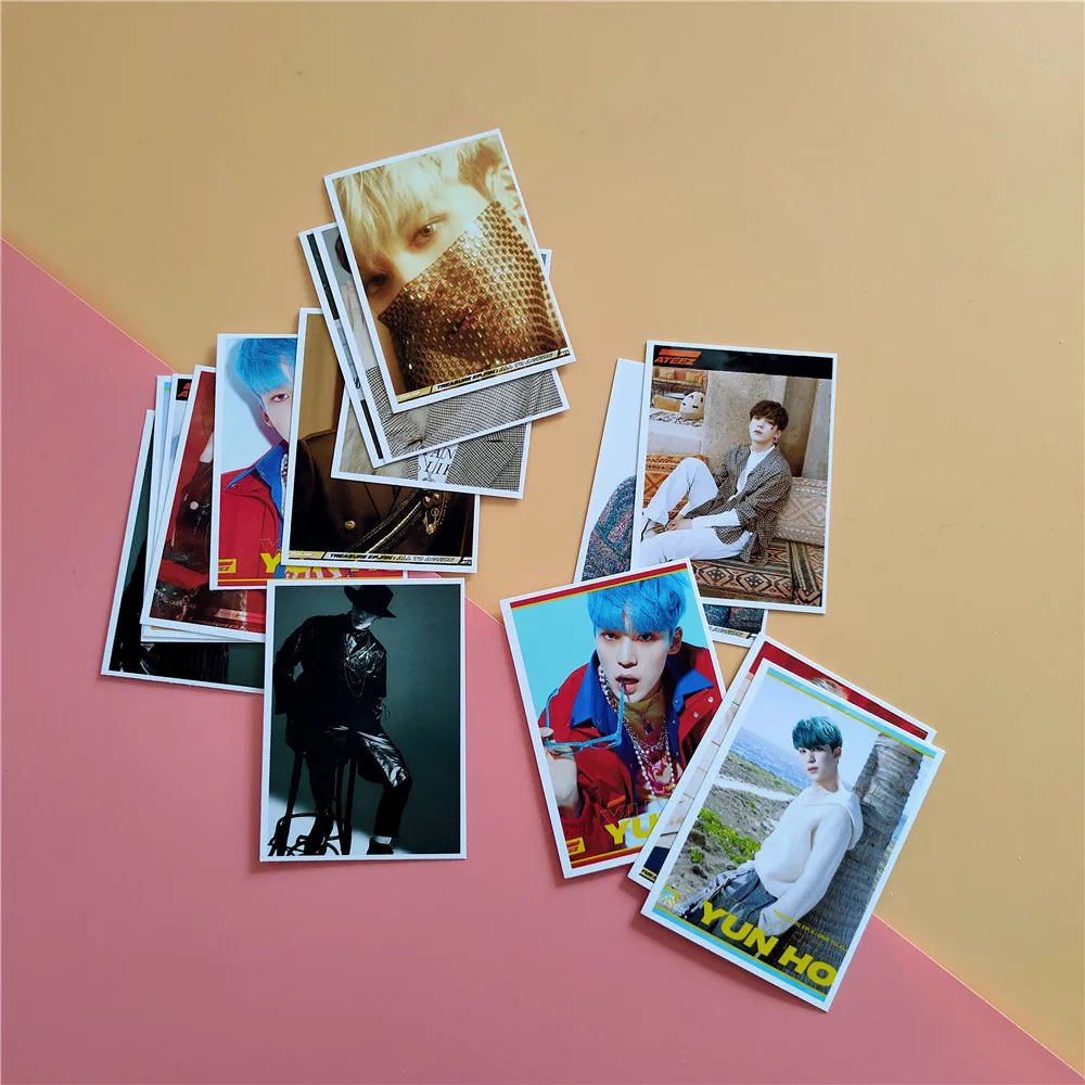 16 шт./компл. Kpop Ateez фотоальбом фото ломо карты плакат K-pop ATEEZ c Новые поступления YEO SANG MINGI