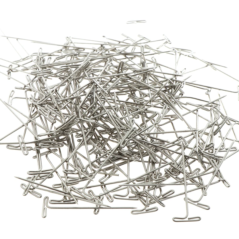 50/100/200pcs Wig T Pins for Holding Wigs Silver 32mm Long T-pins Styling Tools For Wig Display