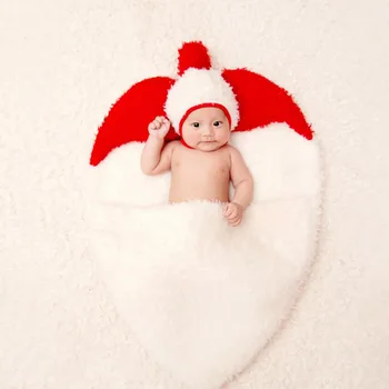 

Newborn Photography Props Baby Sleeping Bag Wraps Knitted Hat For Girls Christmas Outfits Baby Photo Accessories Shoot Studio