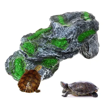

Saim Artificial Rock Stone Aquarium Decoration Turtle Clambing Mountain View Simulation Fake Stone Cave Fish Tank Ornaments