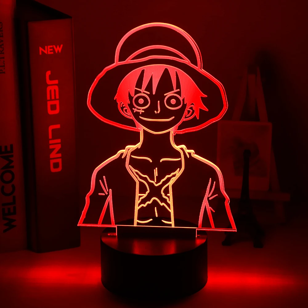 

3d Night Light One Piece Monkey D Luffy Led Color Changing Usb Battery Powered Night Lamp Bedroom Decor Nightlight for Kids