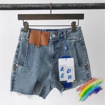 

Female Adererror Denim Shorts Women 1:1 High Quality Hole Damage Skinny Slim Sexy Ader error Irregular Short Jeans