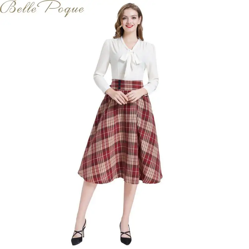 Belle Poque, черная офисная блузка со стоячим воротником, шифоновая, с бантом, для девушек, белые рубашки, одноцветные,, Осенние, с длинным рукавом, элегантные блузки