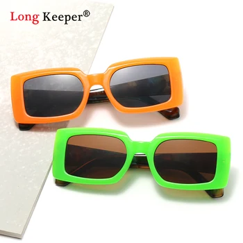 

2020 High Quality 90s Sunglasses Luxury Brand Travel Rectangle Sunglasses Unisex Vintage Orange Oculos Lunette De Soleil Femme