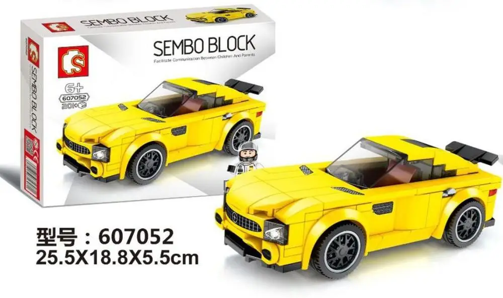 SEMBO-607005-607008 Baukästen Racing Auto Bausätze 4Set Kind Figur Spielzeug