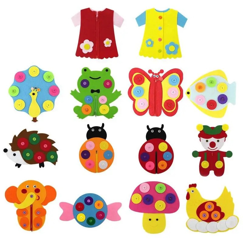 

Animal Kindergarten Manual Diy Toy Hand Zipper Button Teaching Aid Weave Cloth Early Education Montessori Teaching Aids Math Toy