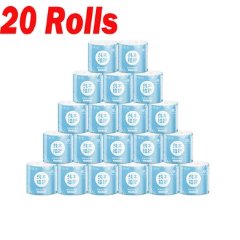 

New 20 Rolls Toilet Paper Bulk Bath toilet Tissue Bathroom White Soft 4 Ply 110g/Roll toilet paper rolls pack Paper Towel