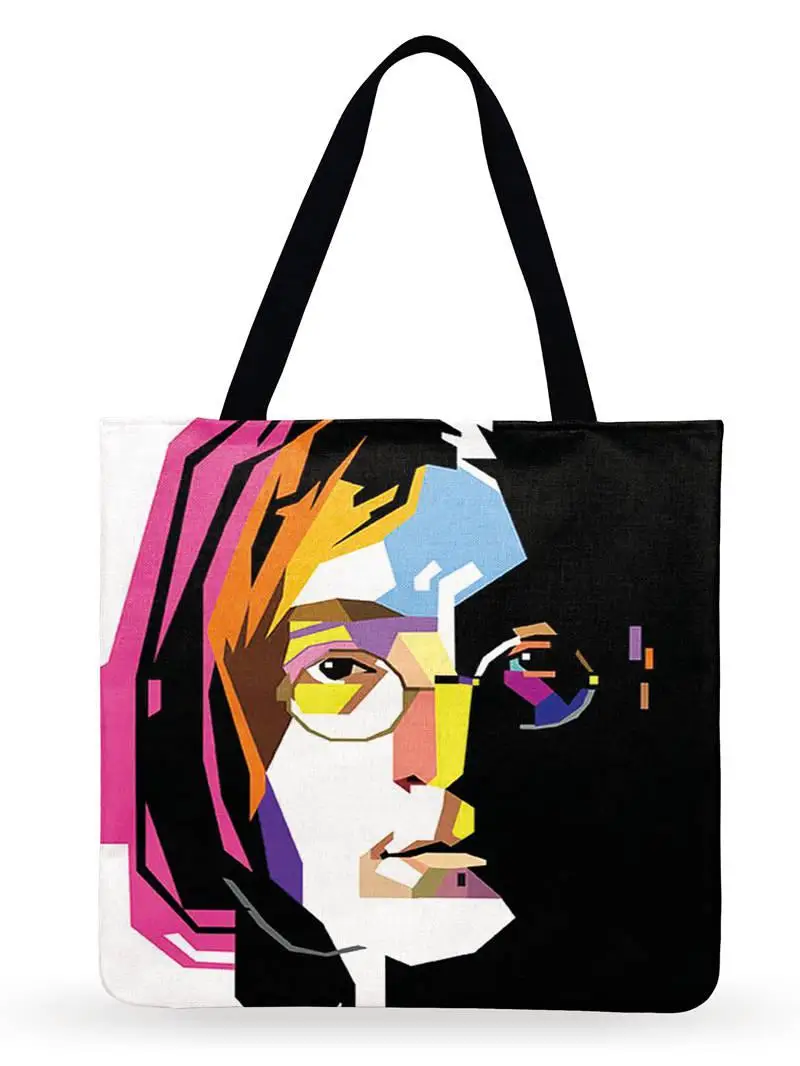 Ladies Shoulder Bag Monroe And Hepburn Pop Art Painting Print Tote Bag Women Casual Tote Fashion Shopping Bags Outdoor Beach Bag 