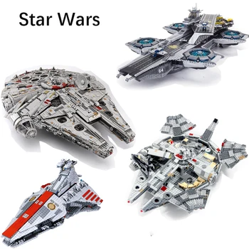 

In stock building blocks Star Wars Millennium 75192 Falcon The SHIELD Helicarrier 8039 building blocks with 75159 75257 76042