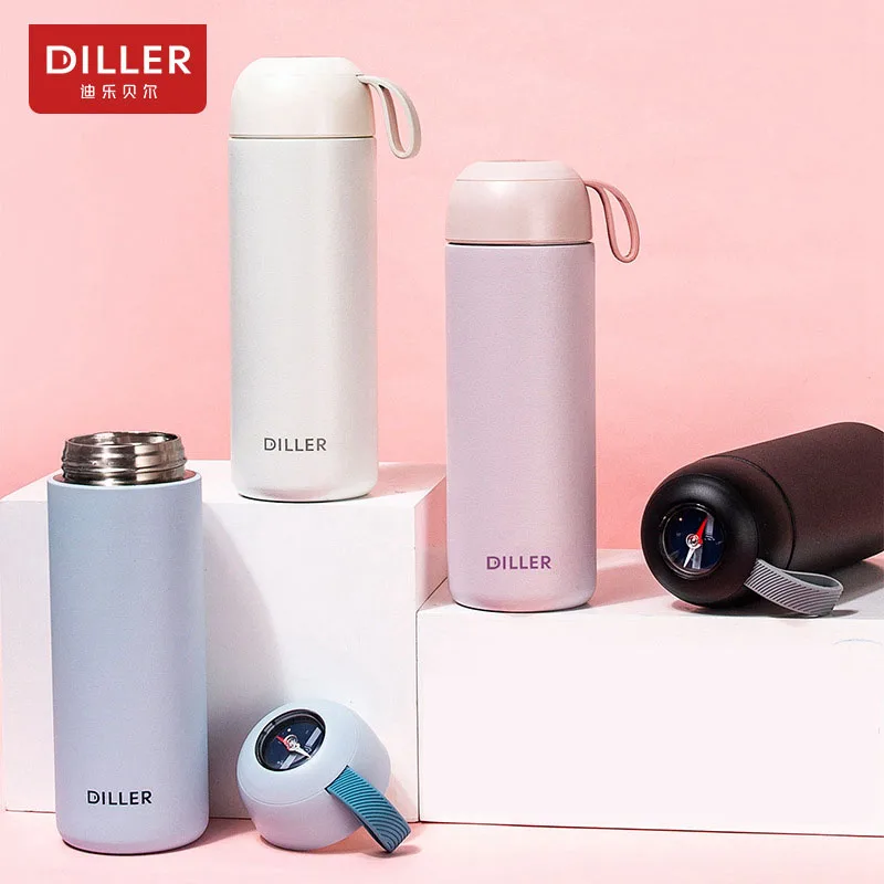 

DILLER MLH8767 Thermos Outdoor Compass Double 304L Stainless Steel Thermos Thermos Coffee Tea Milk Travel Cup Kettle