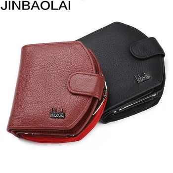 

Jinbaolai Guangzhou Leather Goods Foreign Trade Wallet Women's Leather Zipper Tri-Fold Leather Clasp Wallet Wallet Fashion
