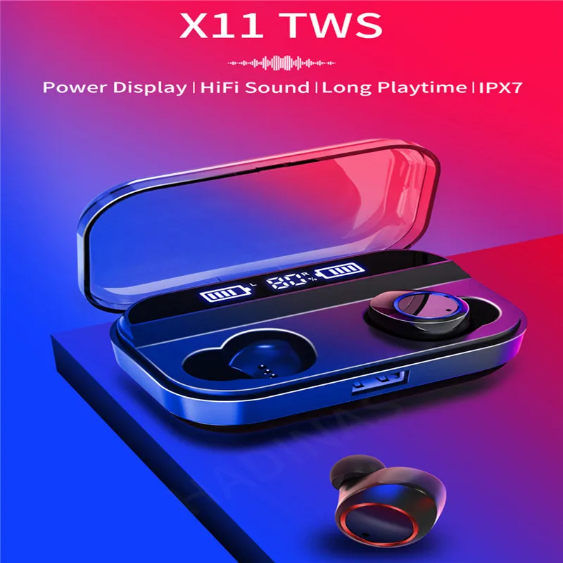 

New TWS Wireless Earphone Bluetooth 5.0 Earphone Power Display Touch Control Sport Stereo Cordless Earbuds Headset Charging Box