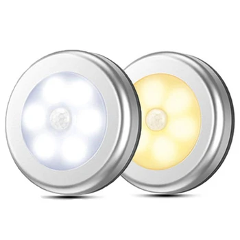 

LED Round Sensor Lights Wall stairs Night Lamp PIR Motion Sensor Induction Closet light for under cabinet bedroom kitchen Lamp
