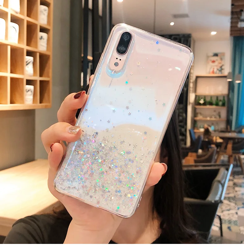 Блестящий силиконовый чехол со звездой для Huawei P10 Plus P20 Pro P30 Lite Nova 3i 3 Mate 20 Honor View 10 30 P