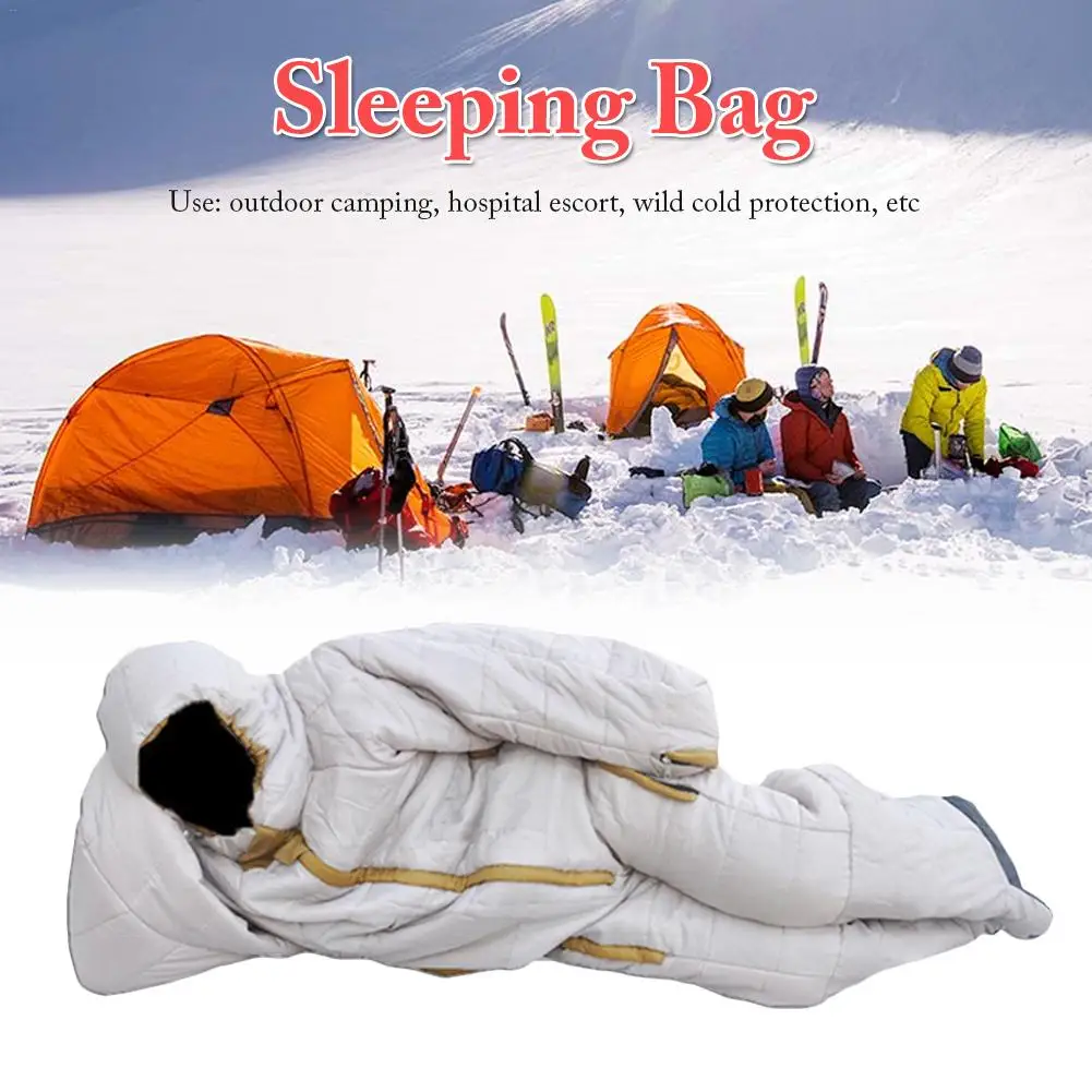 

Thicken Wearable Mountaineering Sleepingbag Hiking Camping Sleeping Bag Outdoor Activity Profession Sleeping Bag With Zipper 4