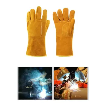 

2 Pairs Fireproof Leather Welder Gloves Anti Heat Work Safety Welding Protector