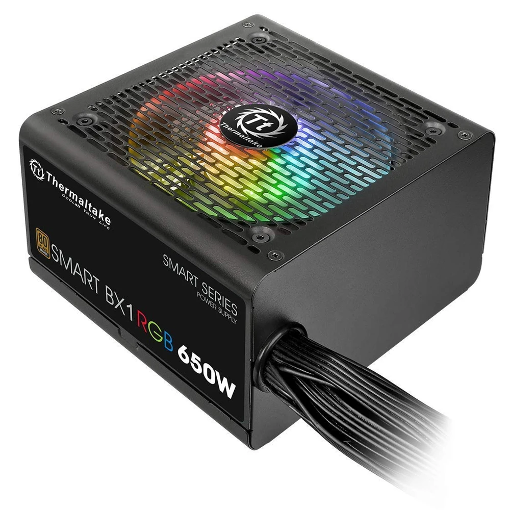 Блок питания Thermaltake ATX 650W Smart BX1 RGB 80+ bronze(24+4+4pin) APFC 120mm fan color LED 6xSA