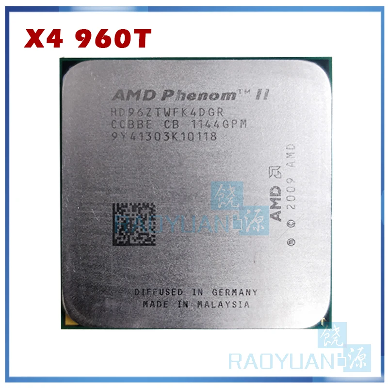 AMD Phenom X4 960T 3 ГГц четырехъядерный процессор HD96ZTWFK4DGR 95 Вт Разъем AM3 938pin|socket am3|amd phenom