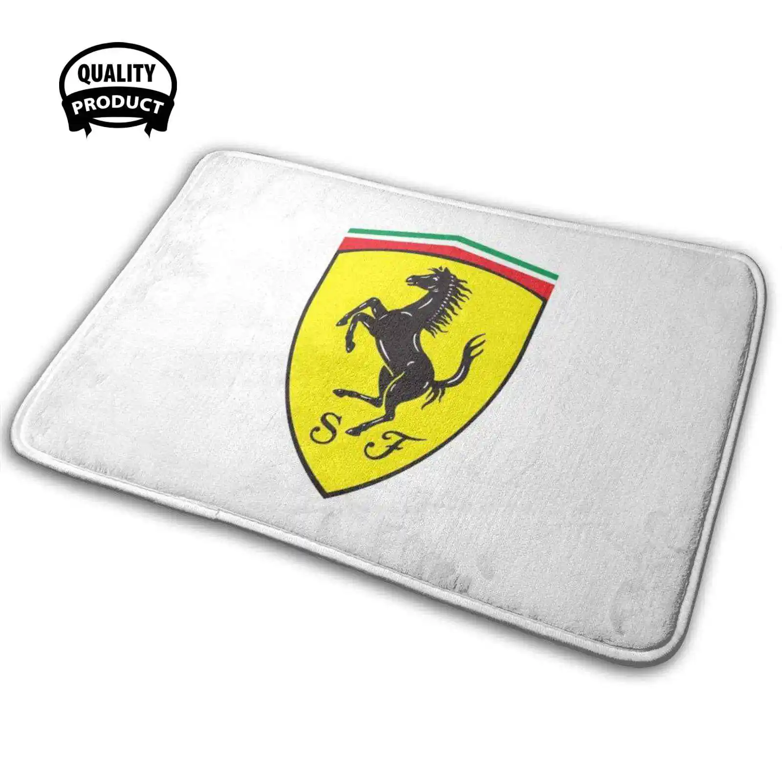 Ferrari Emblem Logo Comodo Tappetino Tappeto Tappeto Cuscino Auto Veloci Super Cars Hyper Cars Cars Auto Italiane