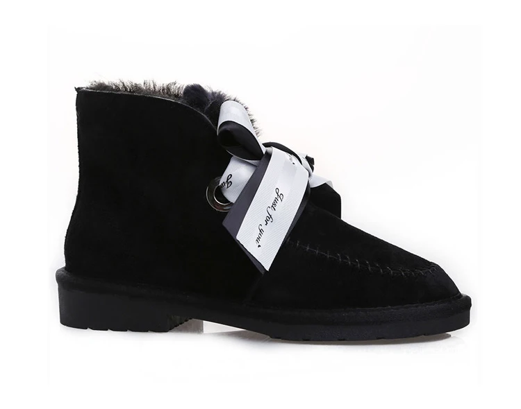 GRWG High Quality Genuine Leather Women Snow Boots Natural Fur Winter Boots Women's Fashion Ankle Boots Wool Women Shoes