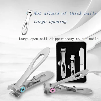 

2PCS/3PCS Nail Clippers Set Fingernail Toenail Clipper Cutter Stainless Steel Sharp Sturdy trimmer set