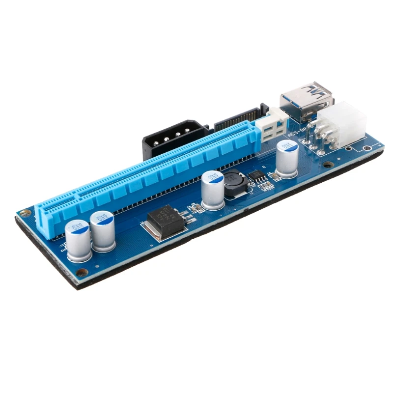 PCI-E 1X до 16X Riser Card со светодиодный подсветкой USB3.0 кабель SATA 4/6Pin источник питания F3MA