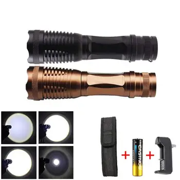 

8000LM T6 LED Zoomable Flashlight 18650/AAA Torch Lamp Light+ Battery